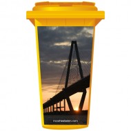 Bridge At Sunset Wheelie Bin Sticker Panel